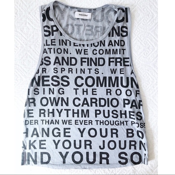 Soulcycle  Womans XL Gray Muscle Tank Top Wording - Picture 6 of 6